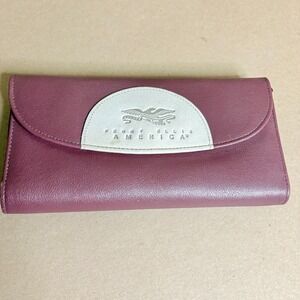 Vintage Perry Ellis America Checkbook Wallet Clutch Organizer Snap Case